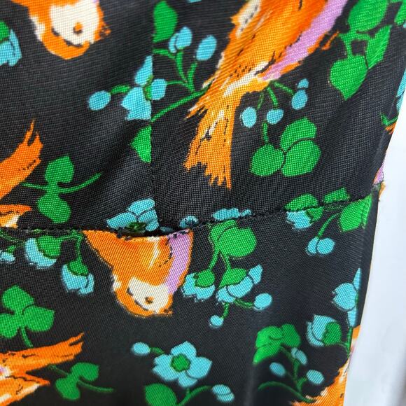 Sundays Child Vintage 1970 Boho Bird Print Mini Dress size S/XS - Picture 7 of 8